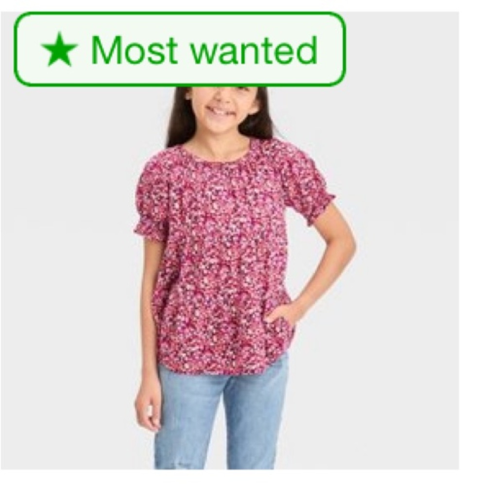 Cat & Jack Short Sleeve Ruffle Tiered Woven Top 4/5